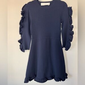 Victoria Beckham Navy Blue Knit Dress – Size 8